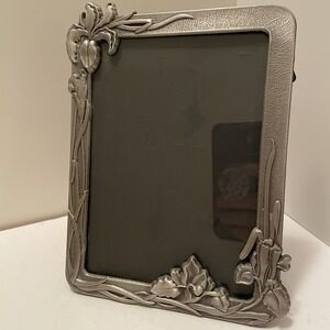 Vtg Jennifer Moore Pewter Art Nouveau Iris Design Picture Frame  5 X 7 Photo